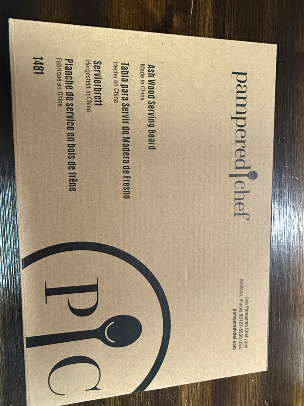 Pampered Chef Brown Kraft Packaging with Black Logo